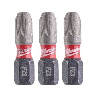 Conjunto de 3 Bits Shockwave Pozidriv PZ3 25mm Milwaukee