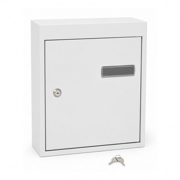 Caixa de Correio Branca 300x145mm com Porta Atrás Caixa de Correio Branca 300x145mm com Porta Atrás