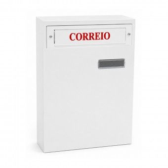 Caixa de Correio Branca 300x145mm com Porta Atr�s