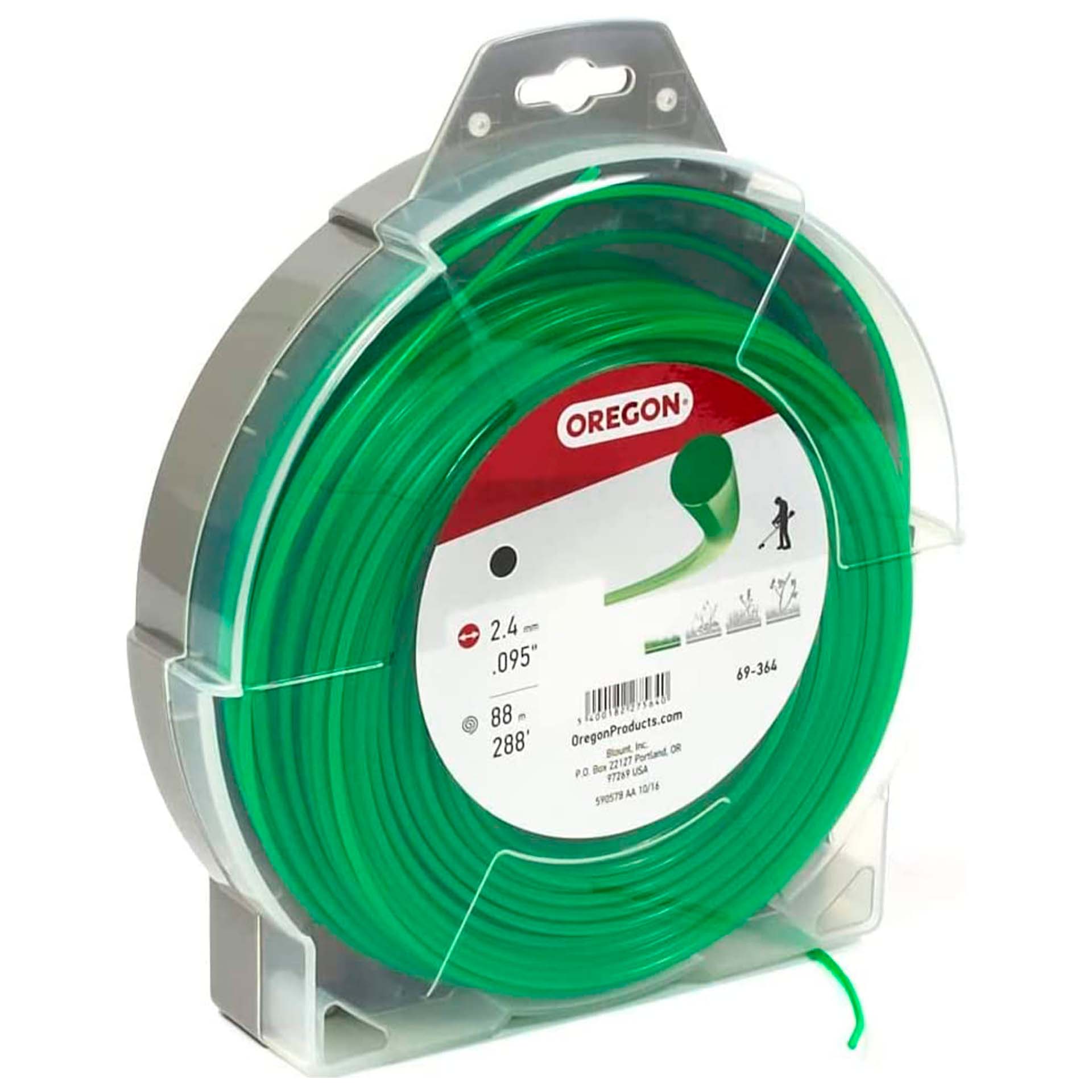 Fio Nylon Redondo Verde 2,4mmx88M Oregon