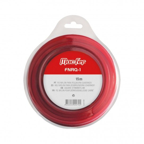 Fio Nylon Quadrado Vermelho 3,3mmx15M Macfer Fio Nylon Quadrado Vermelho 3,3mmx15M Macfer