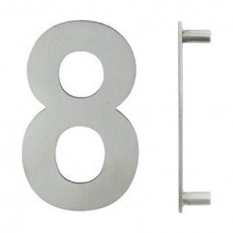 N�mero de Porta em Inox Escovado 8