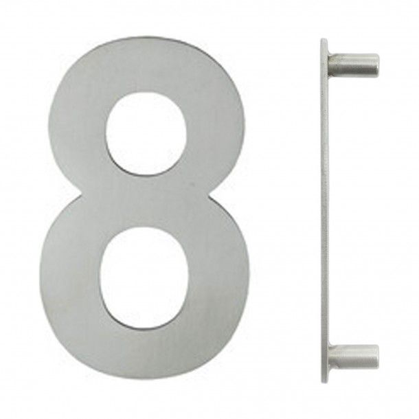 Número de Porta em Inox Escovado 8 Número de Porta em Inox Escovado 8