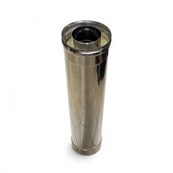 Tubo para Salamandra Duplo Inox 80x130x500mm Tubo para Salamandra Duplo Inox 80x130x500mm