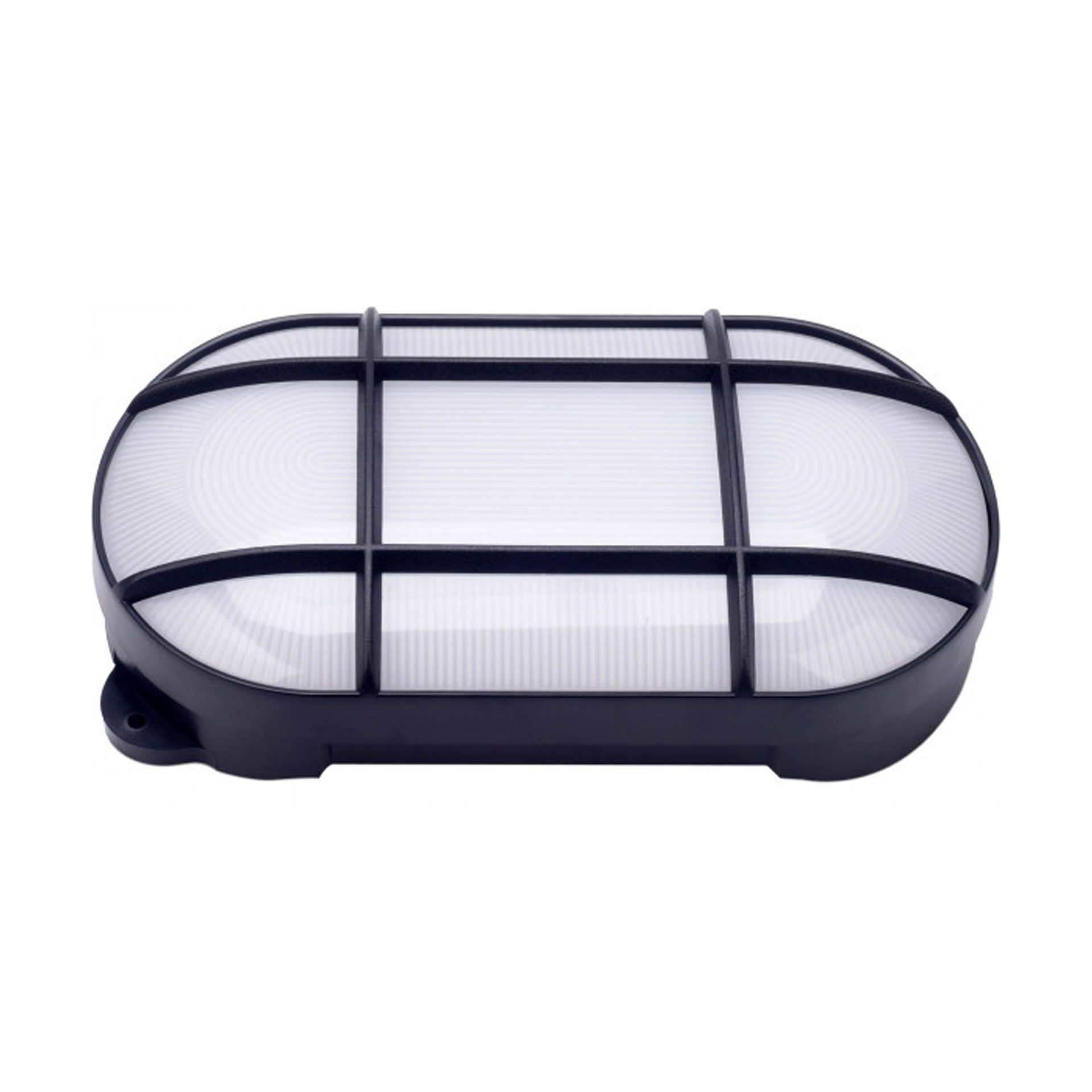 Aplique de Parede Preto Exterior Oval LED Tons Quentes