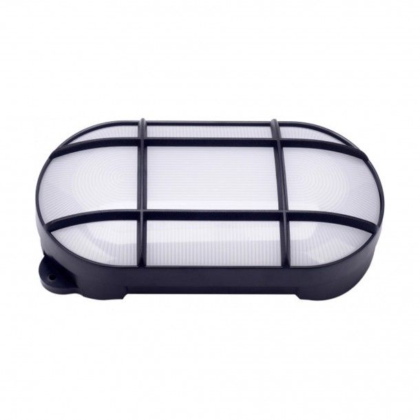 Aplique de Parede Preto Exterior Oval LED Tons Quentes Aplique de Parede Preto Exterior Oval LED Tons Quentes