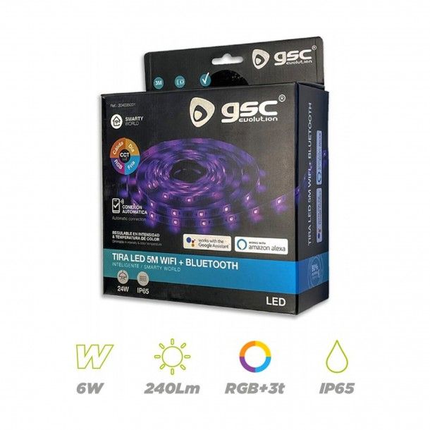Fita LED com Comando RGB e Conexão Wifi/Bluetooth 5M Fita LED com Comando RGB e Conexão Wifi/Bluetooth 5M