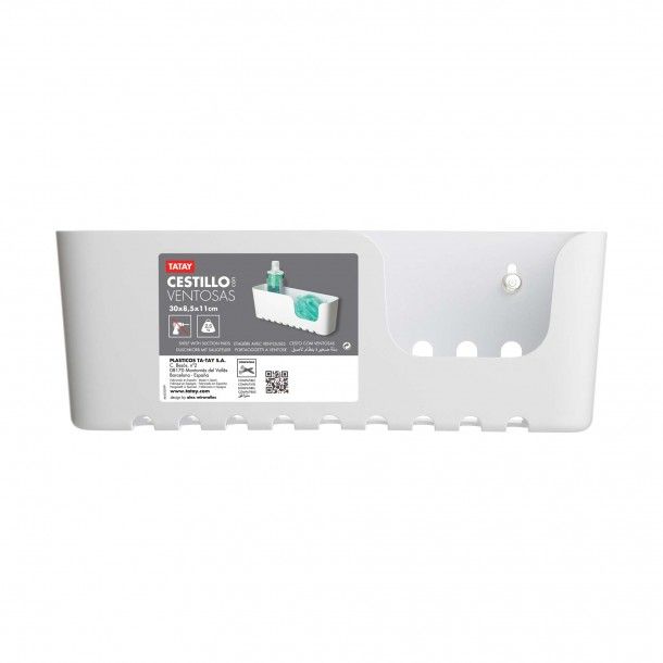 Cesto para Duche 30x11x8.5cm Branco Tatay Cesto para Duche 30x11x8.5cm Branco Tatay
