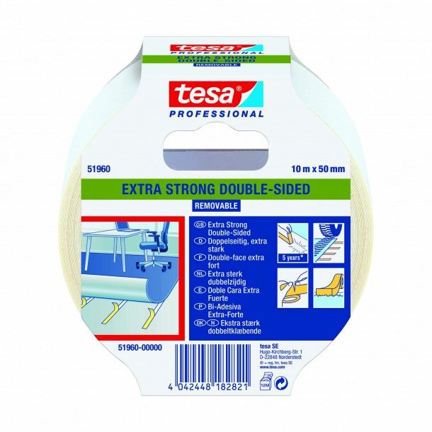 Fita Dupla Face Extra Forte 50mm 10M Polipropileno Branca Tesa Fita Dupla Face Extra Forte 50mm 10M Polipropileno Branca Tesa