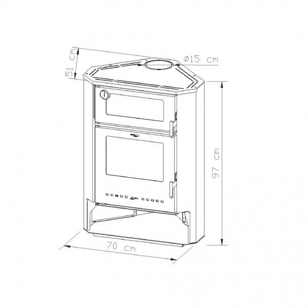 Salamandra de Canto Lenha 8,3KW Forno Sigma Alpis Salamandra de Canto Lenha 8,3KW Forno Sigma Alpis