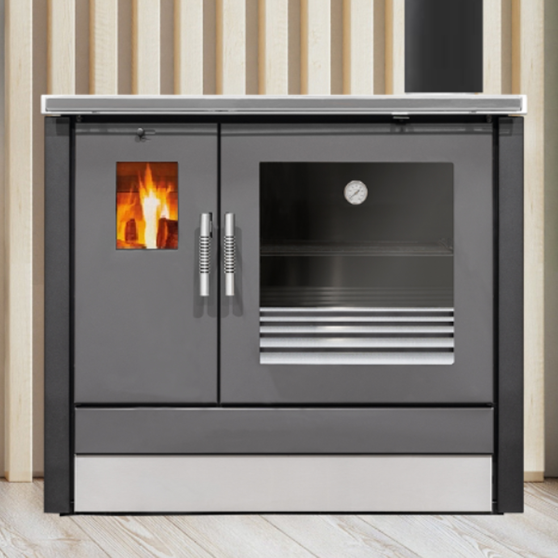 Fogão a Lenha 6,8KW Saída Fumo Direita ME16 Tropical Preto Metlor