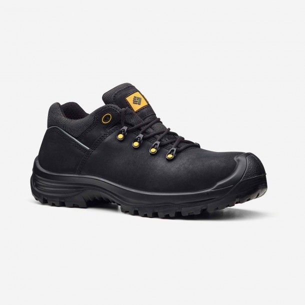 Sapato de Segurança em Pele Preta com Biqueira de Carbono Silverstone S3 ToWorkFor Sapato de Segurança em Pele Preta com Biqueira de Carbono Silverstone S3 ToWorkFor