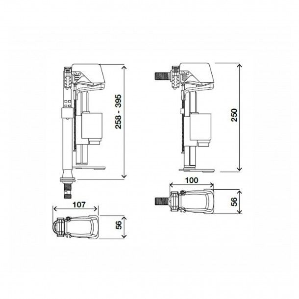 Kit Descarga Azor Plus com Entrada de Água Inferior e Lateral OLI Kit Descarga Azor Plus com Entrada de Água Inferior e Lateral OLI