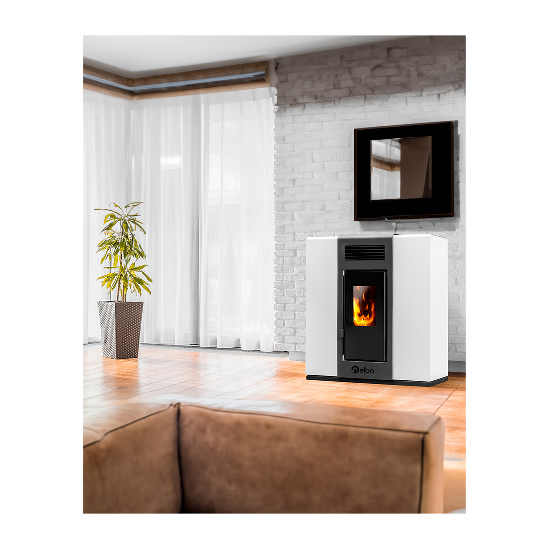 Salamandra a Pellets 10KW Slim Bali Delba