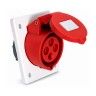 Ficha Industrial 3P+T Fêmea Encastrar IP44 16A 380V Vermelha Ficha Industrial 3P+T Fêmea Encastrar IP44 16A 380V Vermelha
