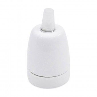 Casquilho de Porcelana para L�mpada E27 Branco