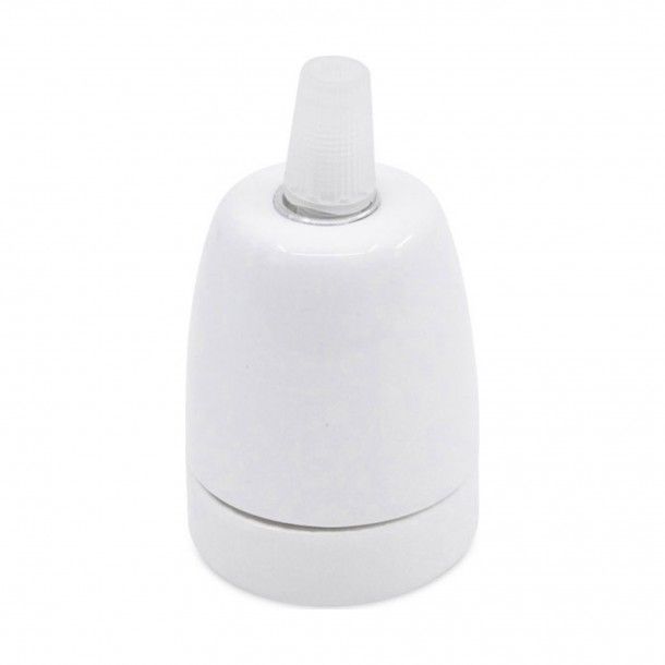 Casquilho de Porcelana para L�mpada E27 Branco