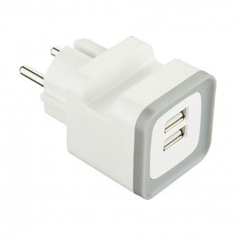Ficha Adaptador para Smartphone 2 Entradas USB 2.4A