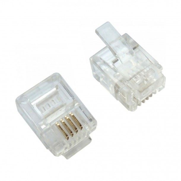 10 Conectores Telefone Modular 6P/4C RJ11 10 Conectores Telefone Modular 6P/4C RJ11