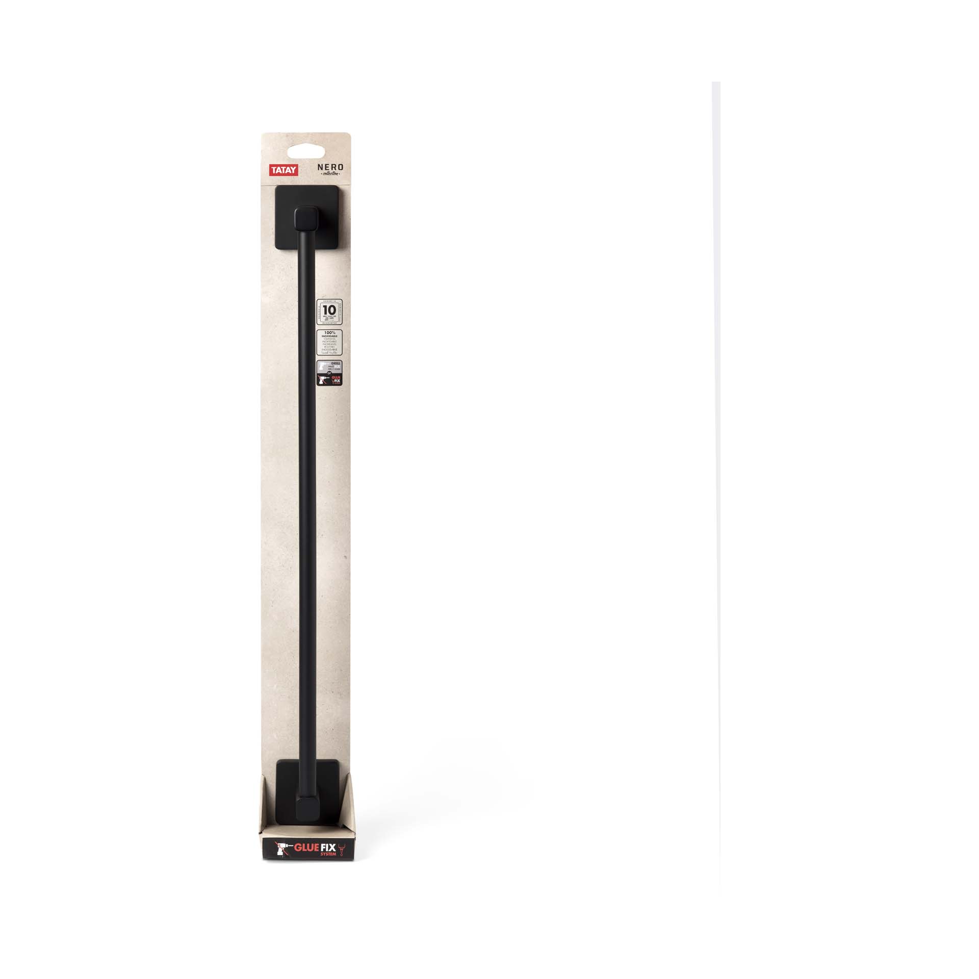 Toalheiro Nero 60cm Inox Preto Tatay