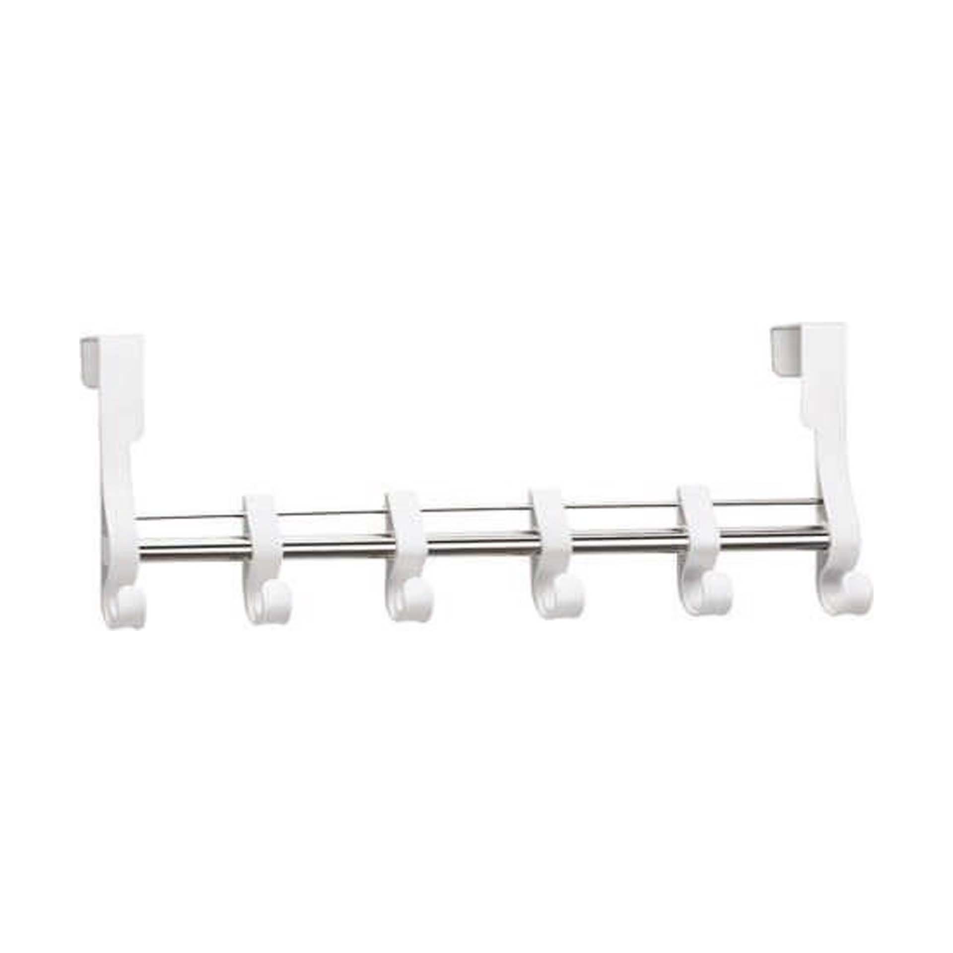 Cabide Sobreporta 6 Ganchos 545x25x45mm Aço Branco