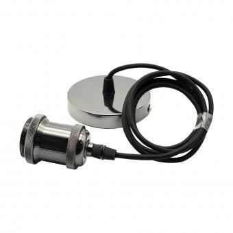 Cabo de Suspensão para Lâmpada com Casquilho Vintage E27 Preto Pérola Cabo de Suspensão para Lâmpada com Casquilho Vintage E27 Preto Pérola