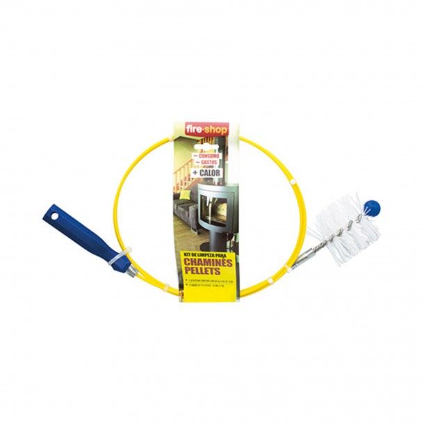 Limpa Chamin�s Pellets Nylon 2m com Escovilh�o 80mm Fireshop