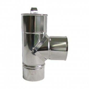 Tê Duplo Ø 80x130mm Inox 304 Tê Duplo Ø 80x130mm Inox 304