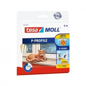 Fita de Calafetagem 5x9mm Perfil P 6M Branca Tesa Moll