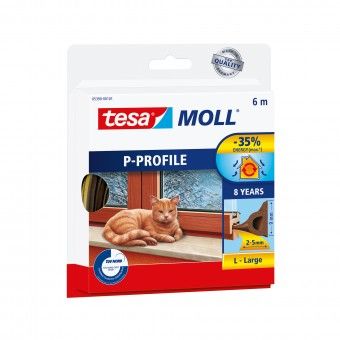 Fita de Calafetagem Adesiva 5x9mm 6M Perfil P Castanha Tesa