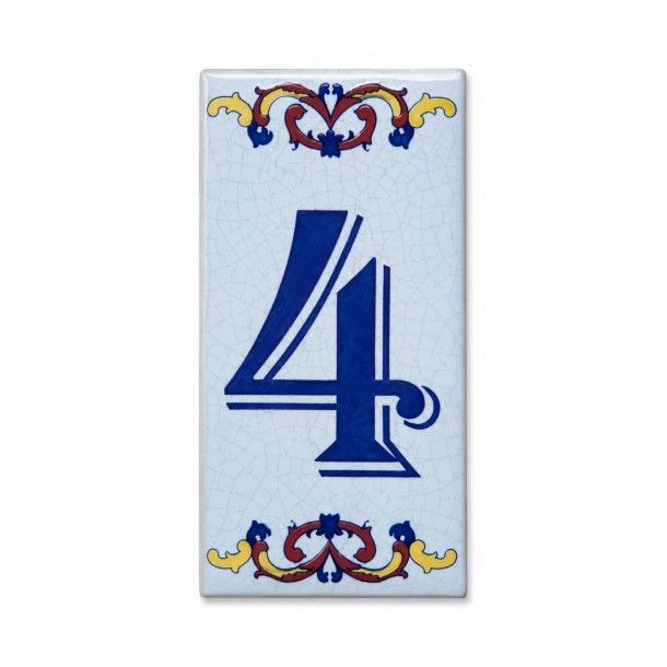 N�mero de Porta Cer�mico 110x55mm N�4