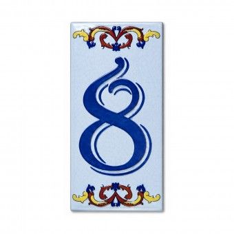 N�mero de Porta Cer�mico 110x55mm N�8