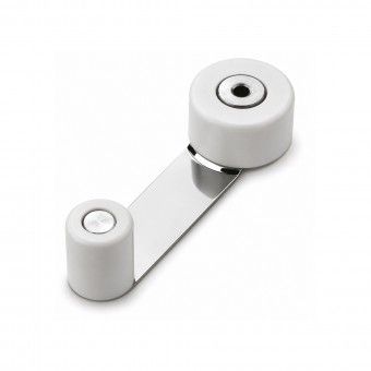 Batente de Porta Adesivo Girat�rio 34x101x24mm Met�lico Branco