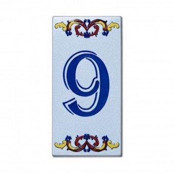 N�mero de Porta Cer�mico 110x55mm N�9