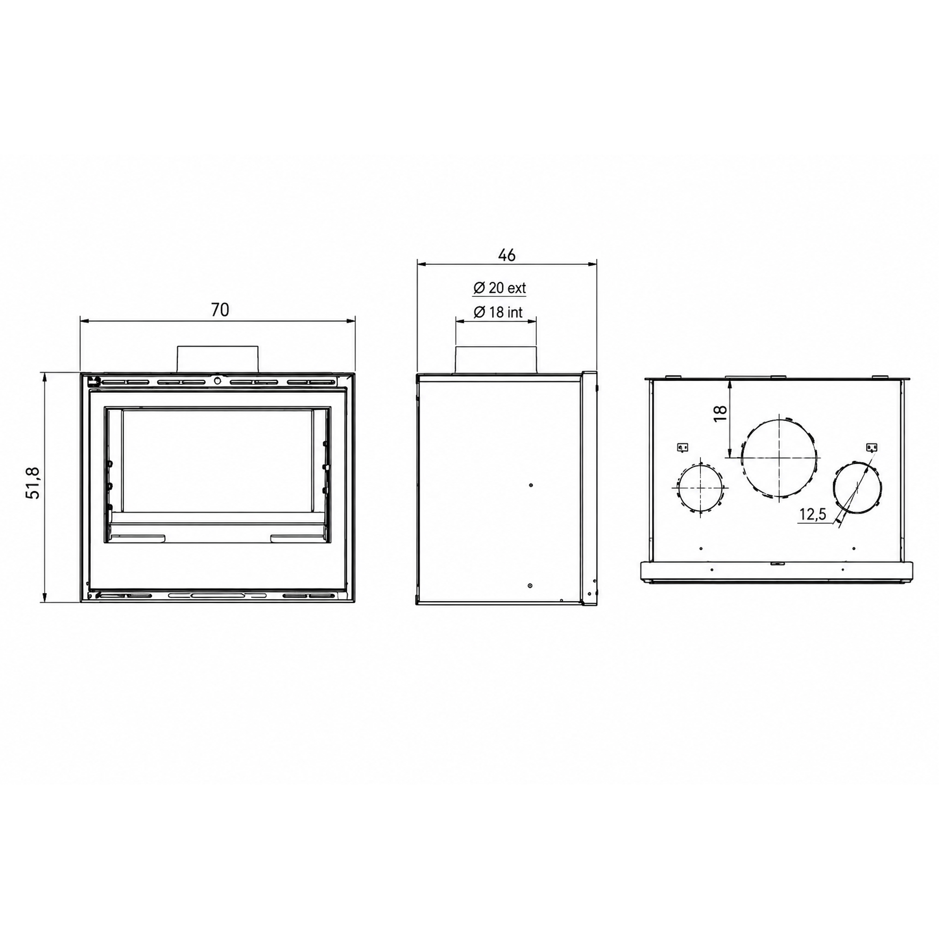 Recuperador de Calor a Lenha Ventilado 10KW 700 Salgueda