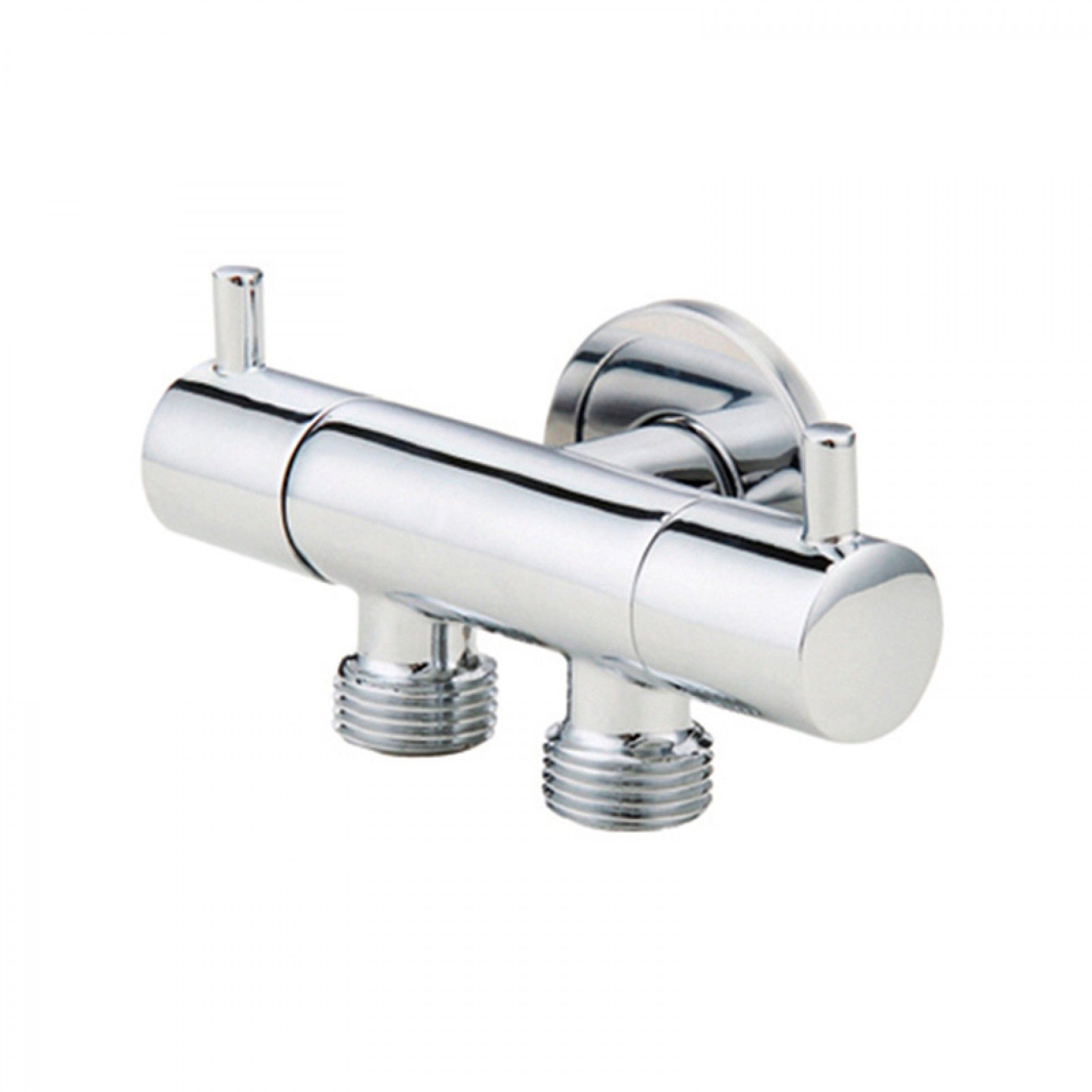 Torneira de Esquadria Dupla Horizontal 20x20x20mm Latão Cromado