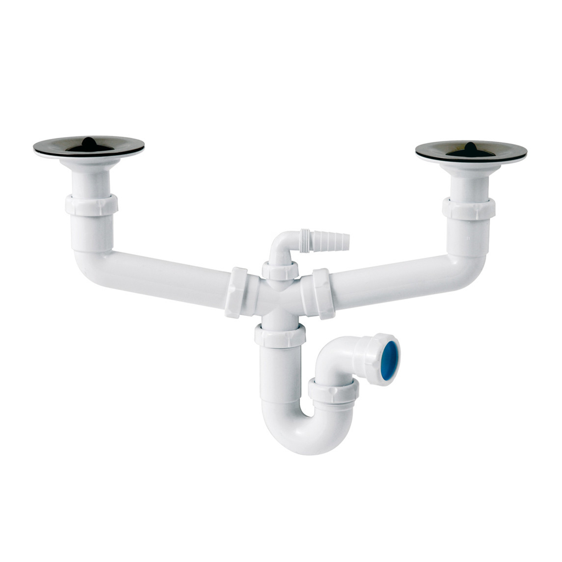 Sifão de Banca 2 Pias com Válvulas 115mm S-232 Jimten