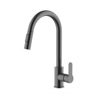 Monocomando de Cozinha Drop Easy Fix Gun Metal Mebra