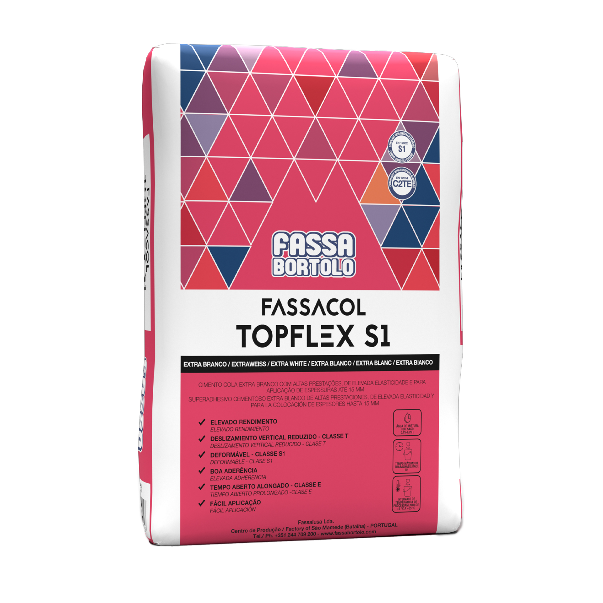 Cimento Cola Fassacol Topflex S1 Branco 25Kg Fassa