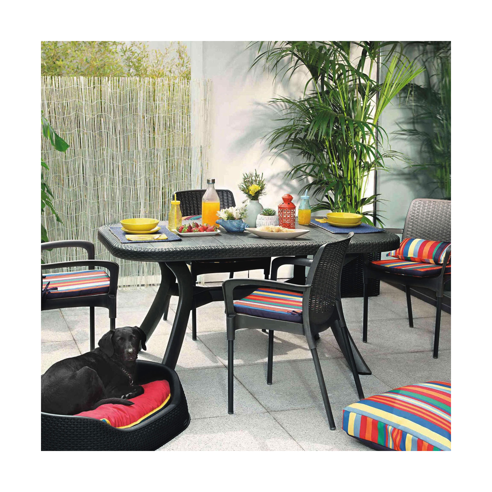 Mesa de Jardim Retangular Caribe Antracite 150x90cm