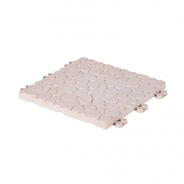Deck Imitação Pedra Branca PP 30x30x2cm 9 Uni Catral Deck Imitação Pedra Branca PP 30x30x2cm 9 Uni Catral