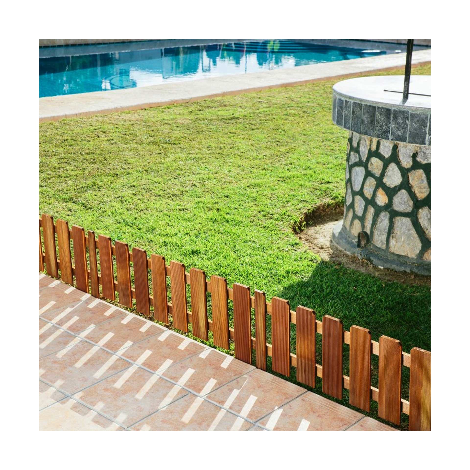 Cerca de Madeira Fixa de Jardim 110x45cm Catral