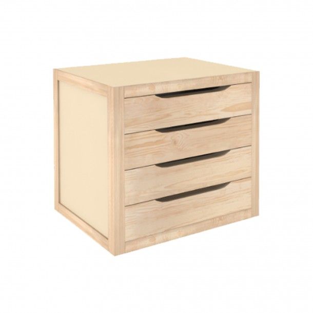 Bloco de 4 Gavetas 390x375x300mm Madeira Astigarraga Bloco de 4 Gavetas 390x375x300mm Madeira Astigarraga