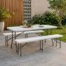 Conjunto de Jardim Mesa Dobrável com 2 Bancos 119x56x73,5cm Conjunto de Jardim Mesa Dobrável com 2 Bancos 119x56x73,5cm