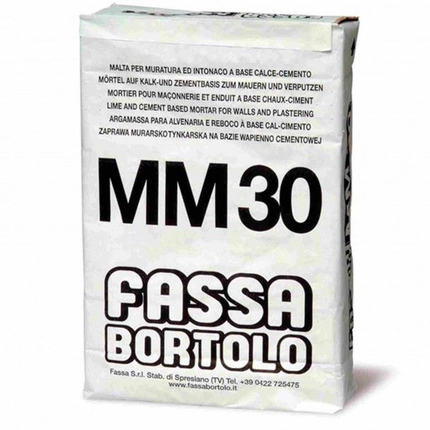 Fassa MM30 Argamassa Cimentícia para Alvenaria Cinza 25Kg Fassa MM30 Argamassa Cimentícia para Alvenaria Cinza 25Kg