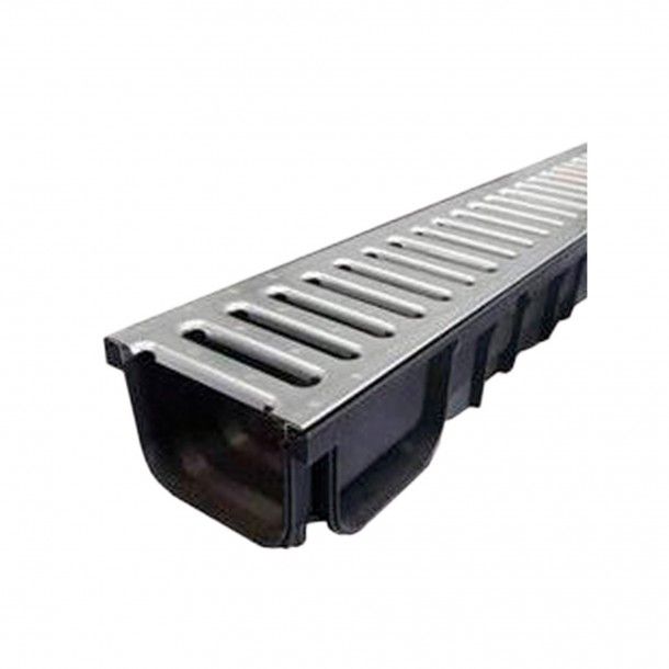 Canalete com Grelha Estampada Self Chapa GalvanizadaA15 Preto 100x12x8,4cm Canalete com Grelha Estampada Self Chapa GalvanizadaA15 Preto 100x12x8,4cm