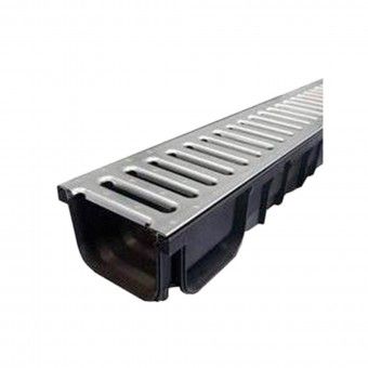 Canalete com Grelha Estampada Self Chapa GalvanizadaA15 Preto 100x12x8,4cm