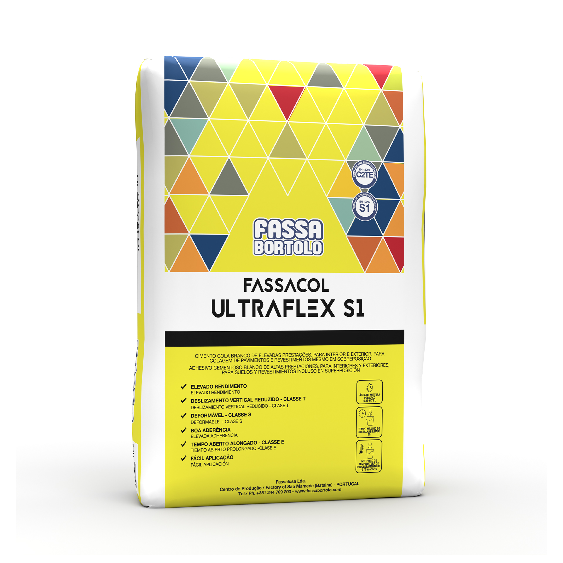 Cimento Cola Fassacol Ultraflex S1C2TE S1 Cinza 25Kg Fassa