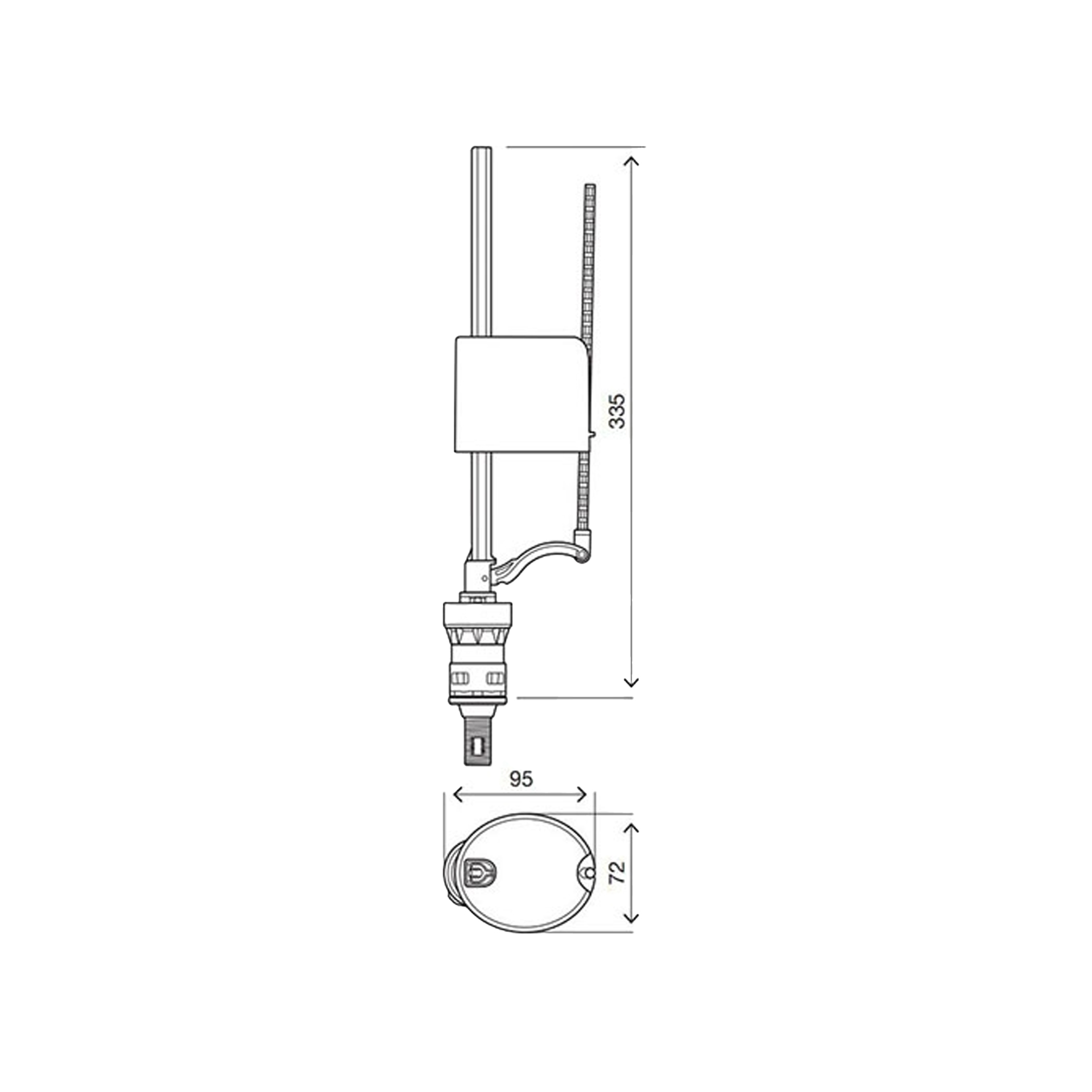 Kit Descarga Simples com Entrada de Água Inferior Uni Bottom e Push ECO OLI