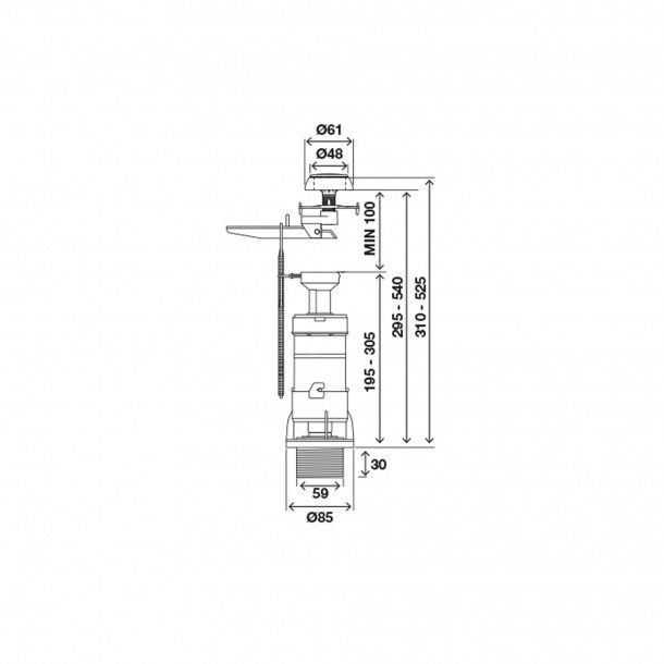 Kit Descarga Simples com Entrada de �gua Inferior Uni Bottom e Push ECO OLI